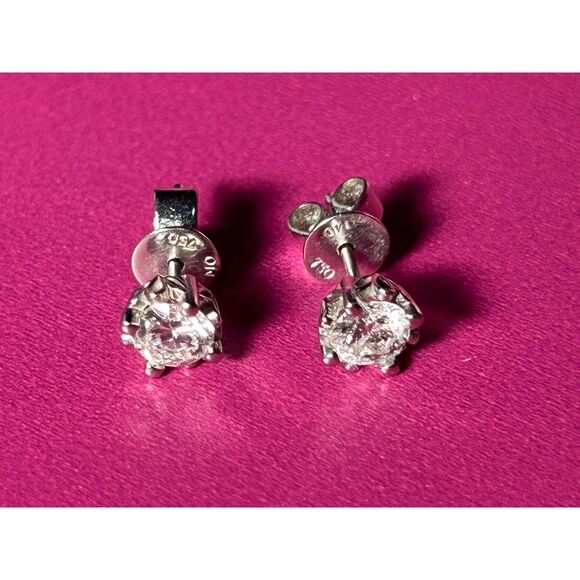 Platinum Ladies Diamond Stud Earrings - Picture 2 of 5